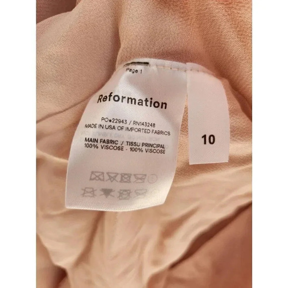 Reformation Ingrid Dress Tan/ Nude Size 10 - Picture 4 of 7